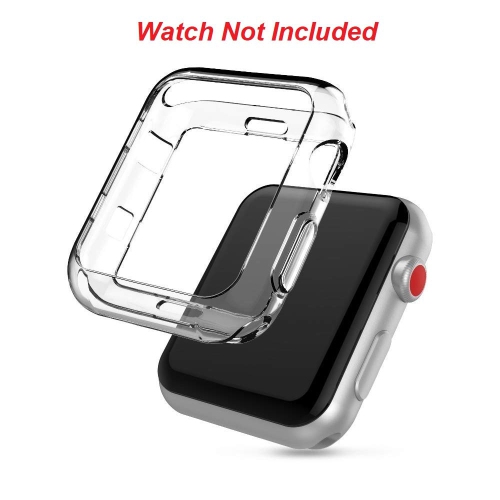 Watch Series 1 2 3 Case 38mm/42mm Smart Watch Cover-42mm soft HD High Sensitivity Screen Protector with TPU All Around Anti-Fall Bumper Protective