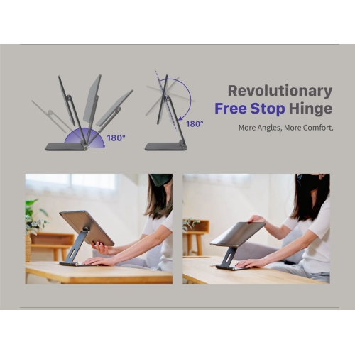 ADAM Elements Mag M 12.9" Foldable Aluminum Magnetic Stand for 12.9" iPad Pro and Air 360 Rotating 180 Tilt