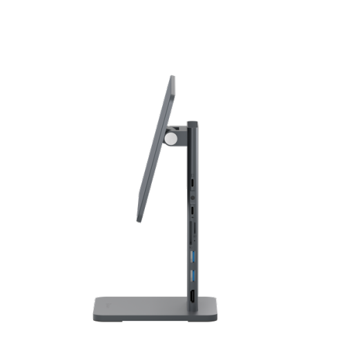 ADAM Elements Mag M Pro 12.9" 8 in 1 Aluminum HUB Stand for iPad Pro and Air 360 Rotating 180 Tilt USB-A 3.1 x2 USB-C PD@60W x1 HDMI 4K@60Hz