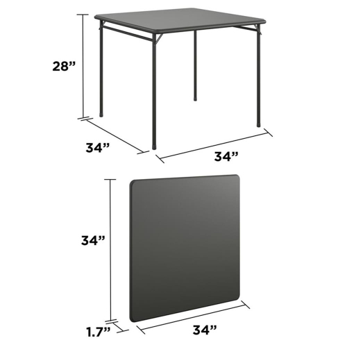 Cosco Square Vinyl Folding Table in Black