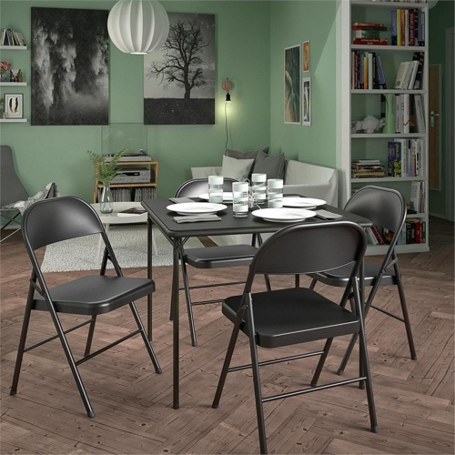 Cosco Square Vinyl Folding Table in Black