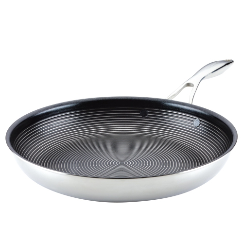 Circulon Clad Stainless Steel Frying Pan with Hybrid SteelShield and Nonstick Technology, 32cm Silver