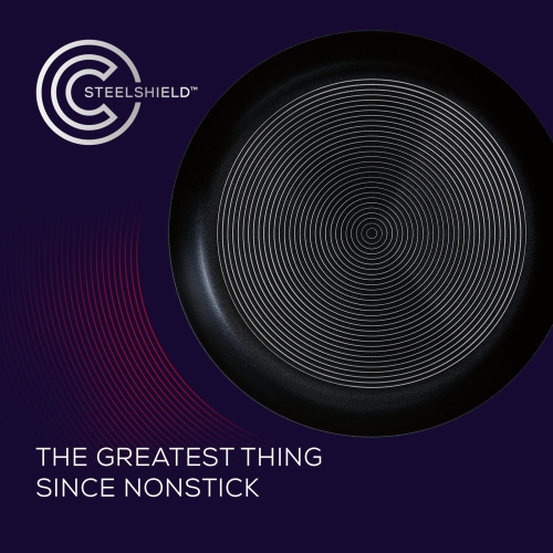 Circulon Clad Stainless Steel Frying Pan with Hybrid SteelShield and Nonstick Technology, 22cm Silver