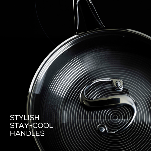 Circulon Clad Stainless Steel Saucepan with Glass Lid and Hybrid SteelShield and Nonstick Technology, 2-Quart, 1.9L, S..