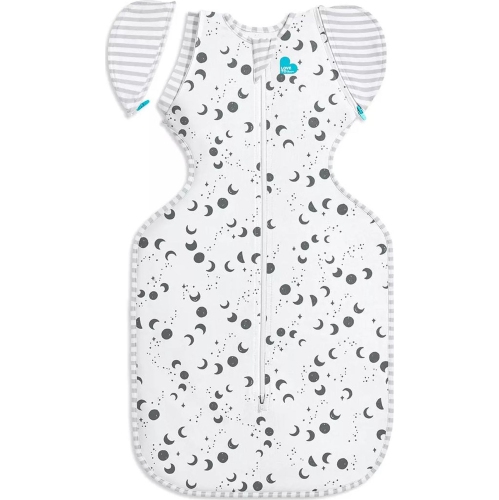 LOVE TO DREAM  Swaddle Up Transition Bag Bamboo 1.0 Tog - Moonscape (Large, 18.5-24 Lbs) In White