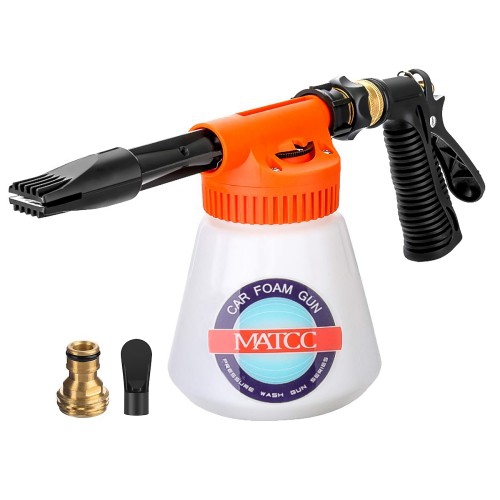 Image 1 de 6.. Pistolet en mousse de voiture réglable de MACT avec bouteille 900&nbsp;ml, cadran de réglage du rapport pour le lavage de voiture, le jardin, le