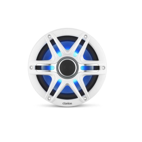 Clarion CMSP-771RGB-SWG haut-parleurs coaxiaux nautiques haut de gamme 60&nbsp;W RMS de 7,7 po avec grilles et éclairage RVB