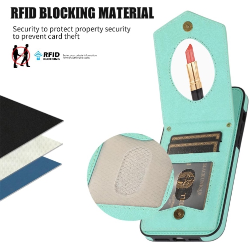 iPhone 15 Pro Max 6.7 inch Wallet Case – [Screen Protector, Mirror Card Holder, Crossbody]