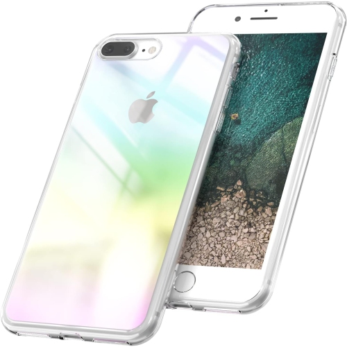 Étui laser pour iPhone 7 plus/8 plus – [5,5&nbsp;po, arc-en-ciel iridescent, brillant coloré, luxe, TPUR souple]