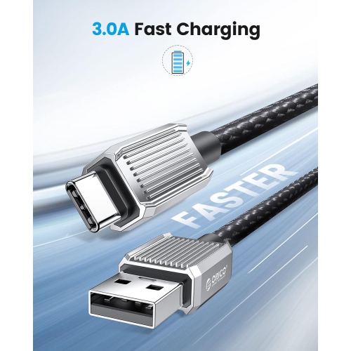 USB A to USB C Cable – [3A Fast Charging, Nylon Braided Type C, Compatible with iPhone]