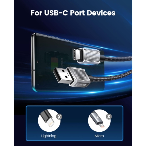 USB A to USB C Cable – [3A Fast Charging, Nylon Braided Type C, Compatible with iPhone]