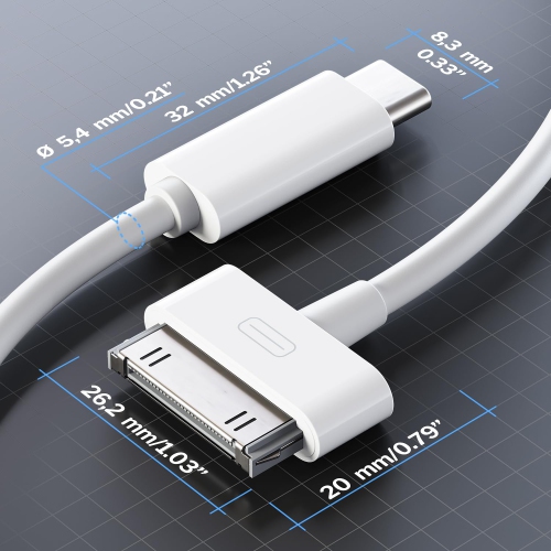 iPhone 30-Pin to USB C Adapter Cable – [3ft, Next-Generation Data/Charging Cable, USB C to 30-Pin]
