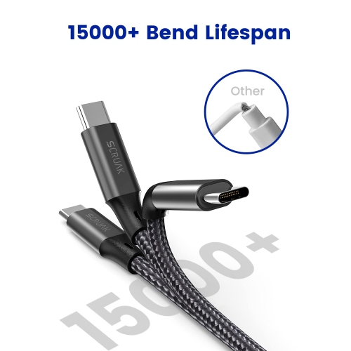 iPhone Charger Cord – [Extra Long, 16Ft, MFi Certified, 16 Ft, USB C to Lightning, Fast Charging, Nylon Braided] - Black