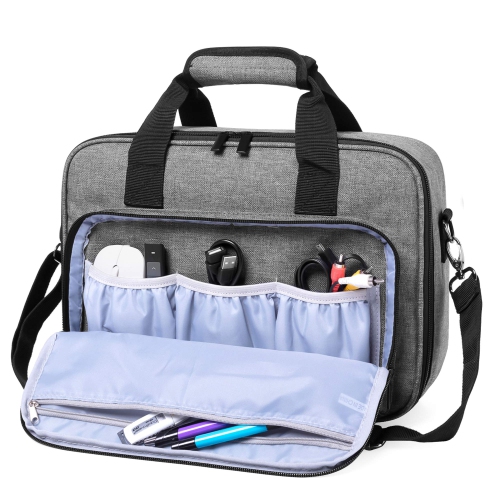 Projector Case, Projector Bag with Protective Laptop Sleeve, Projector Carrying Case with Accessories Pockets, Gray