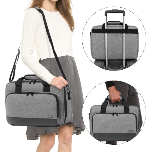 Projector Case, Projector Bag with Protective Laptop Sleeve, Projector Carrying Case with Accessories Pockets, Gray