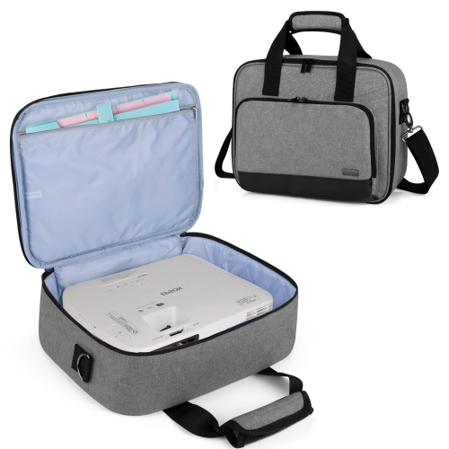 Projector Case, Projector Bag with Accessories Storage Pockets, Gray