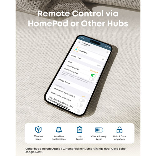 Serrure intelligente Bluetooth/Wi-Fi à ouverture par empreintes digitales sans clé E31 avec clavier et clé d'eufy Security - Noir