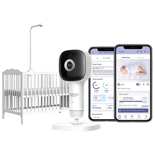 Hubble Connected SkyVision AI Smart Baby Monitor w/ Sleep Tracking, Night Vision & Pan/Tilt