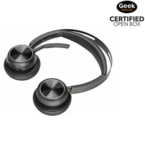 Boîte ouverte - Casque d'écoute Bluetooth sans fil à suppression du bruit Poly Voyager Focus 2 de HPI avec micro