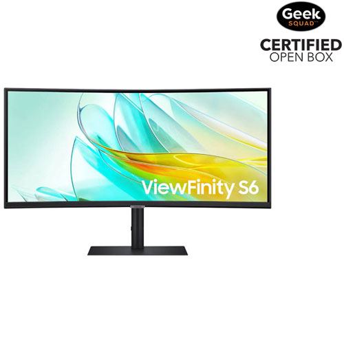 Open Box - Samsung ViewFinity S6 34" QHD 100Hz 5ms GTG Curved VA LCD FreeSync Gaming Monitor - Black