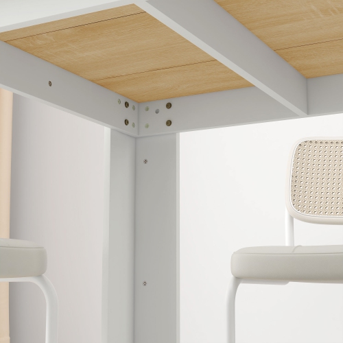 HOMCOM 47" Dining Table for 4-6 People, Modern Rectangular Kitchen Table with Wood Effect for Dining Room, Living Room, Oak