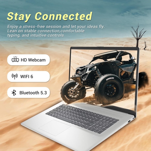 HP 17.3" FHD Business Laptop, Intel Core i3-N305 Processor, 2TB SSD, 32GB RAM, Intel UHD Graphics, Full-Size Keyboard, Win 11 Pro, Natural Silver,