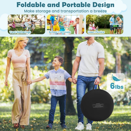 Costway Large Dart Board for Kids with 4 Kick Balls, Carrying Bag Giant Outdoor Kick