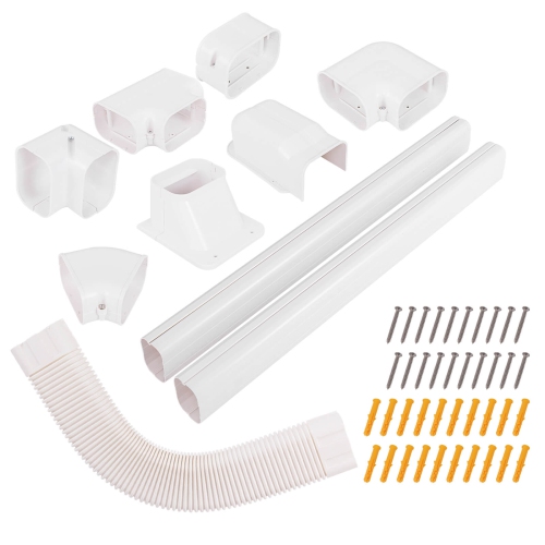 Housse décorative miniature de 4 po en PVC avec conduit flexible et conduit droit de Costway