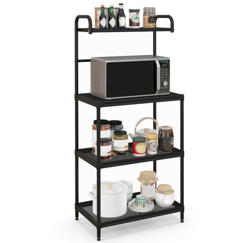 COSTWAY  4-Tier Baker's Rack Microwave Oven Rack Shelves Kitchen Storage Organizer