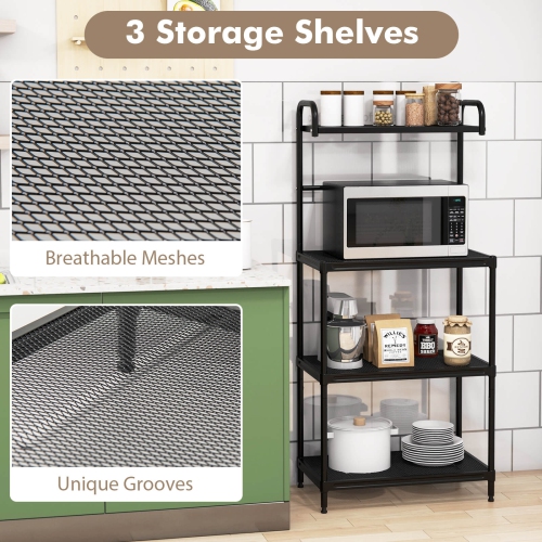 Costway 4-Tier Baker's Rack Microwave Oven Rack Shelves Kitchen Storage Organizer