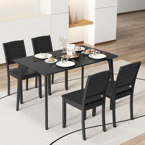 Costway Armless Wood Dining Chair Set of 2 with Rubber Wood Legs Curved Backrest Kitchen