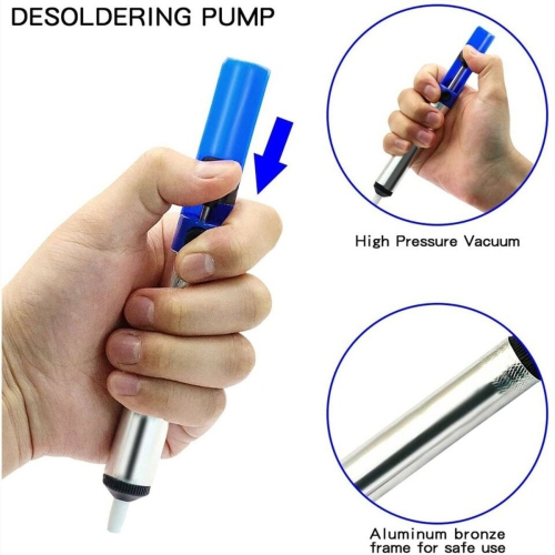 Desoldering Pump,Electric Soldering Iron Auxiliary Tool Manual Desoldering Suction Pump,Vacuum Pump Solder Removal Too