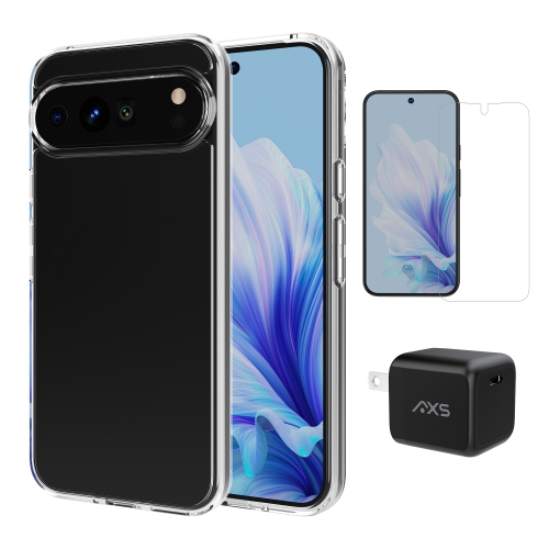 AXS Starter Kit bundle | Ultra Clear Case, Screen Protector and 30W Charger for Google Pixel 9 Pro XL