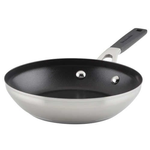 KITCHENAID  Stainless Steel Nonstick Frying Pan, 8-Inch, Brushed Stainless Steel