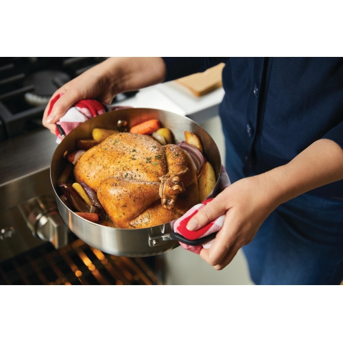 KitchenAid Stainless Steel Casserole with Lid, 4-Quart, Brushed Stainless Steel