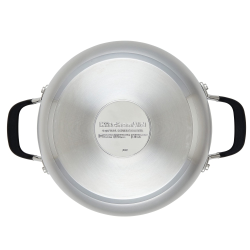 KitchenAid Stainless Steel Casserole with Lid, 4-Quart, Brushed Stainless Steel