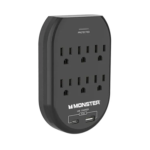 MWS1-1003-US Monster – 6-Outlet Wall Adapter with USB and USB-C