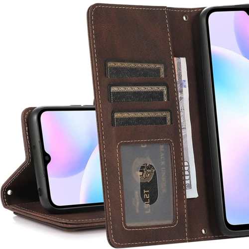 Leather Wallet Magnetic Case Shockproof Leather Flip Wallet Cover with 9 Card Slots Credit Card Holder for iPhone 14 PLUS - FREE SHIPPIMG