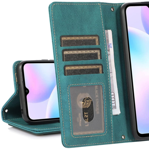 Leather Wallet Magnetic Case Shockproof Leather Flip Wallet Cover with 9 Card Slots Credit Card Holder for iPhone 14 PLUS - FREE SHIPPIMG