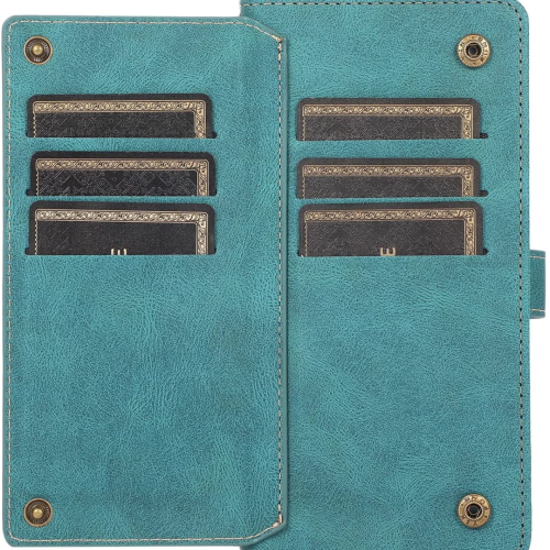 Leather Wallet Magnetic Case Shockproof Leather Flip Wallet Cover with 9 Card Slots Credit Card Holder for iPhone 14 PRO - FREE SHIPPING