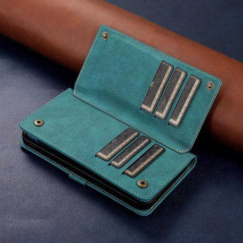 Leather Wallet Magnetic Case Shockproof Leather Flip Wallet Cover with 9 Card Slots Credit Card Holder for iPhone 14 PRO - FREE SHIPPING