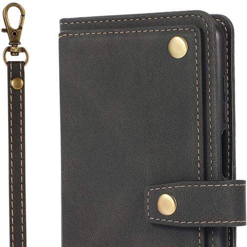 Étui-portefeuille en cuir magnétique étui-portefeuille rabat en cuir antichoc avec 9 fentes pour cartes de crédit pour iPhone 14 - EXPÉDITION GRATUITE