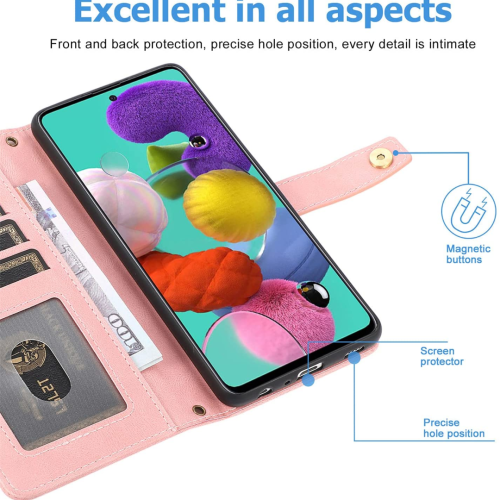 Étui portefeuille en cuir magnétique étui-portefeuille rabat en cuir antichoc avec 9 fentes pour cartes de crédit pour iPhone 14 PRO MAX