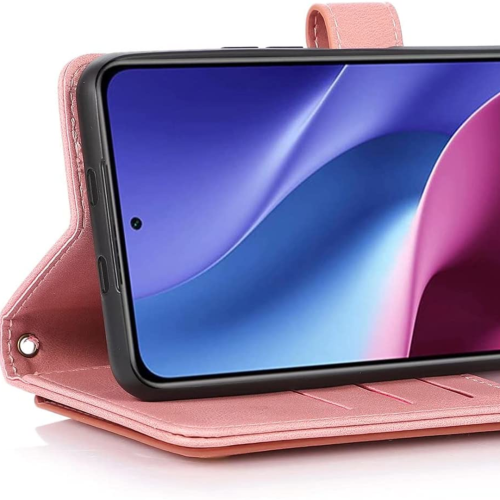 Étui portefeuille en cuir magnétique étui-portefeuille rabat en cuir antichoc avec 9 fentes pour cartes de crédit pour iPhone 14 PRO MAX