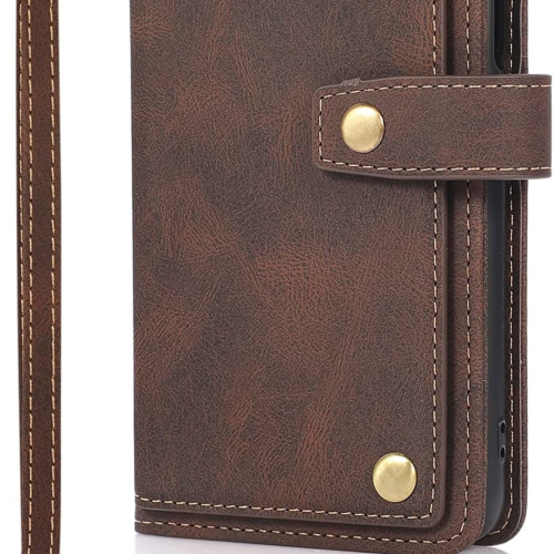 Étui portefeuille en cuir magnétique étui-portefeuille rabat en cuir antichoc avec 9 fentes pour cartes de crédit pour iPhone 14 PRO MAX