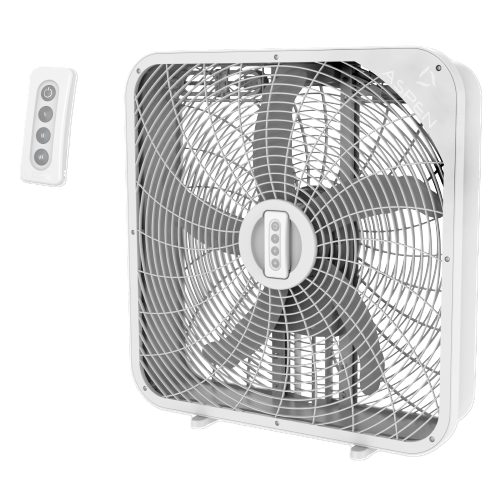 ASPEN 20" Box Fan with 3 High Performance Speeds, RF Remote Control, and Over 2000 CFM Superior Efficient Airflow