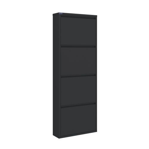 AYK 4-Door metal shoe cabinet - Dark Gray