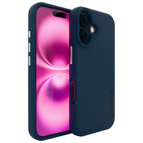 Étui rigide ajusté Dual Pro d'Incipio avec MagSafe pour iPhone 16 - Bleu marine