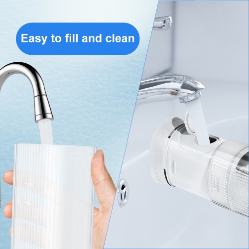 HYFAI QC-T01 Pick dentaire sans fil pour soie dentaire, irrigation orale professionnelle, réflexion miroir complète, 4 embouts, 3 modes IPX7 étanche