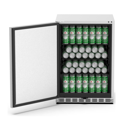 HCK 73 Cans 5.12 Cu. Ft. Outdoor Fridge With Stainless Steel Reversible Door And Removable Shelves Suitable For Residential And Commercial Use